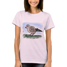 Cute Tecknad Mourning Dove T-Shirt