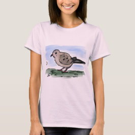Cute Tecknad Mourning Dove T-Shirt
