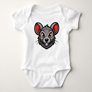 Cute Tecknad Mouse Ansikte Baby T-Shirt