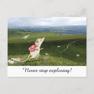 Cute Tecknad Mouse Journey Vykort