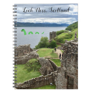 Cute Tecknad Nessie Loch Ness Monster, Skottland Anteckningsbok
