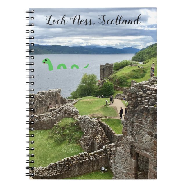Cute Tecknad Nessie Loch Ness Monster, Skottland Anteckningsbok (Framsidan)