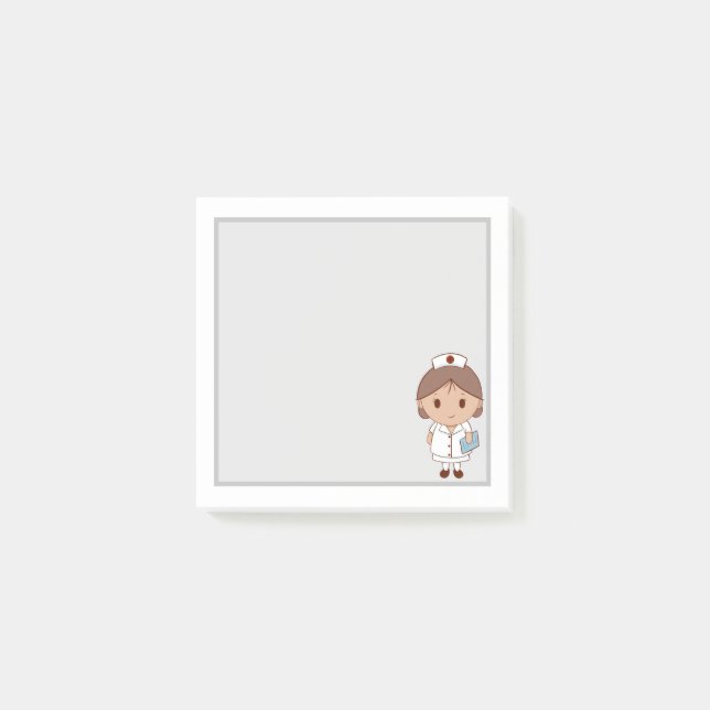 Cute Tecknad Nurse Post-it Block (Framsida)