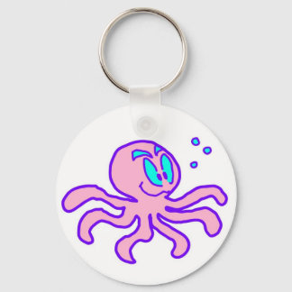 Cute Tecknad Octopus Aquatic Animal Funny Nyckelring