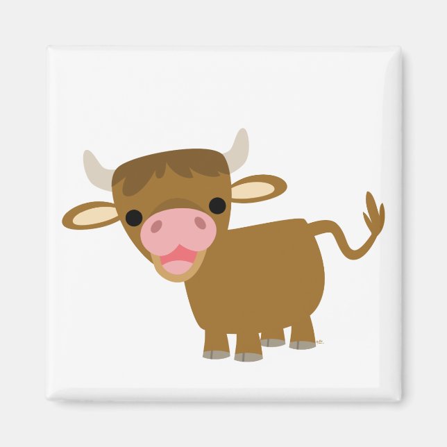 Cute Tecknad Ox-magnet Magnet (Framsidan)