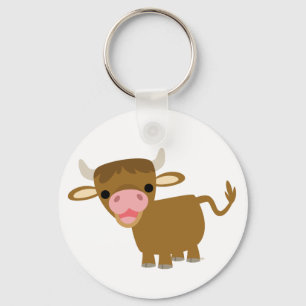 Cute Tecknad Ox-nyckelkedja Nyckelring