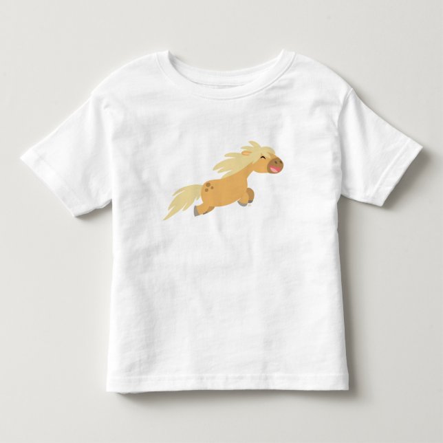 Cute Tecknad Palomino Pony Children T-shirt (Framsida)