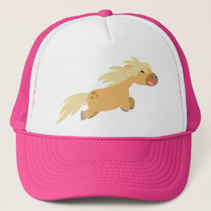 Cute Tecknad Palomino Pony Truckerkeps