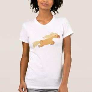 Cute Tecknad Palomino Pony Women T-shirt
