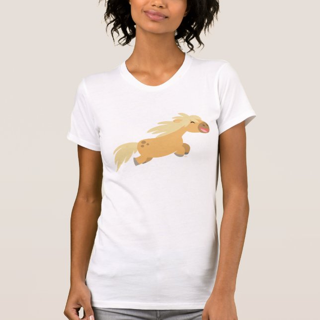 Cute Tecknad Palomino Pony Women T-shirt (Framsida)