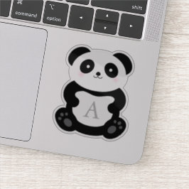 Cute Tecknad Panda Bear Monogram Klistermärken