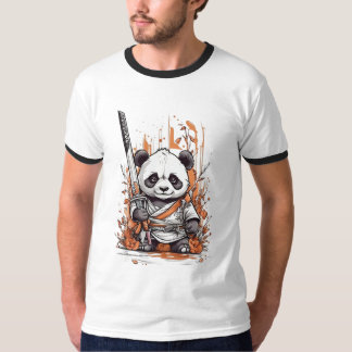 Cute Tecknad Panda Samurai | Unik grafikdesign T Shirt