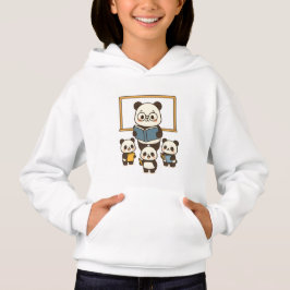Cute Tecknad Panda Teacher och Studenter för skola T Shirt