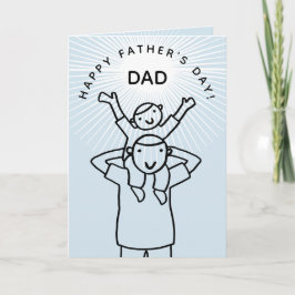 Cute Tecknad Pappa med Fars dag som är underordnad Kort