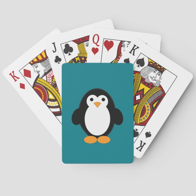 Cute Tecknad Penguin Casinokort (Baksidan)