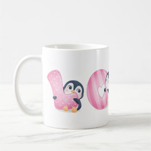 Cute Tecknad Penguin Coffee Mugg