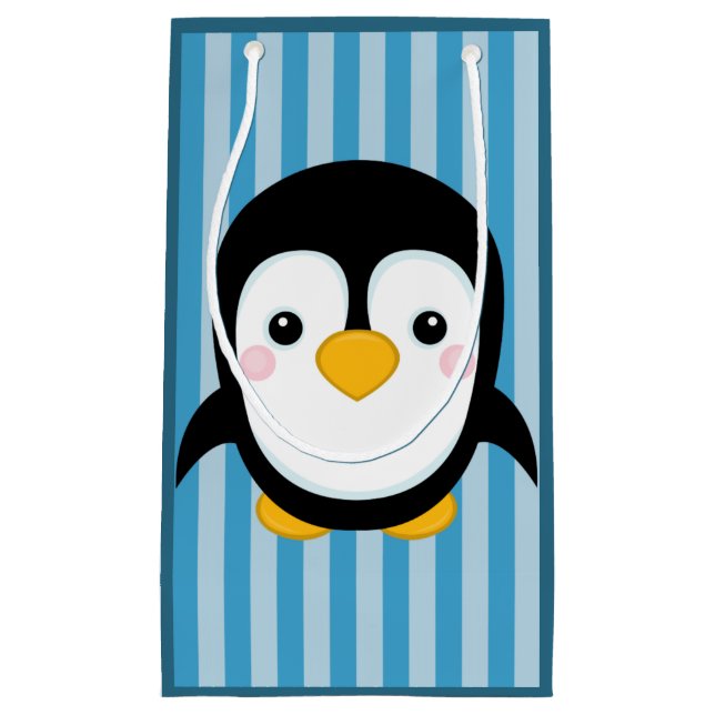 Cute Tecknad Penguin Design Blue Rand Mönster (Framsidan)