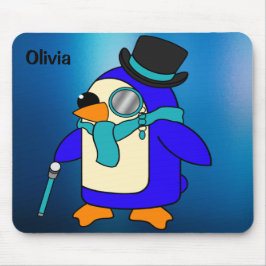Cute tecknad penguin frostig isig blue musmatta