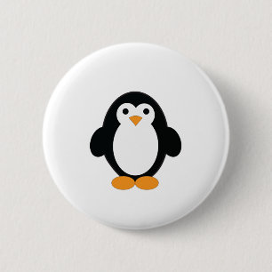 Cute Tecknad Penguin Knapp