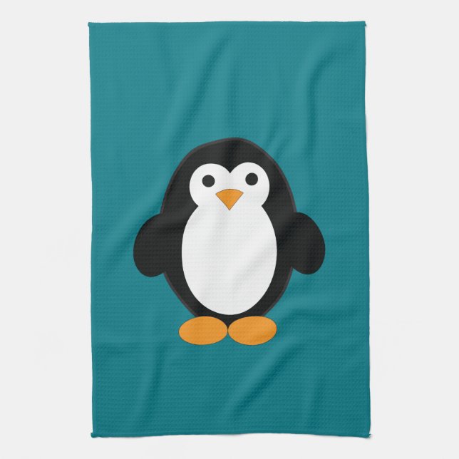 Cute Tecknad Penguin Kökshandduk (Vertikal)