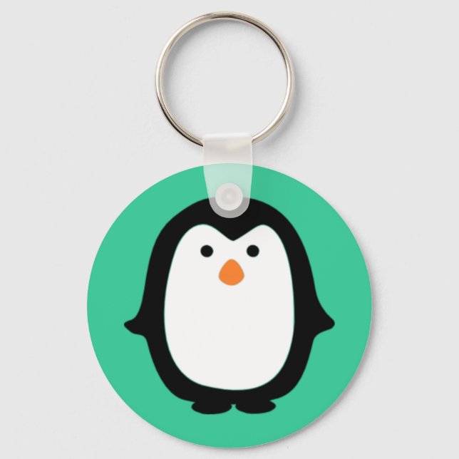 Cute Tecknad Penguin Nyckelring (Framsida)