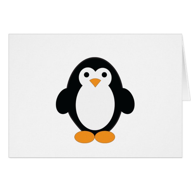 Cute Tecknad Penguin OBS Kort (Framsidan Horizontal)