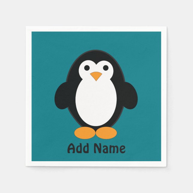 Cute Tecknad Penguin Pappersservett (Framsidan)