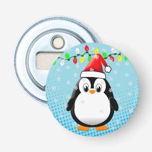 Cute Tecknad Penguin Santa Hat jul Ljus Flasköppnare