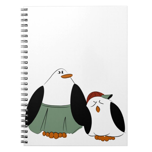 Cute Tecknad Penguins Anteckningsbok (Framsidan)
