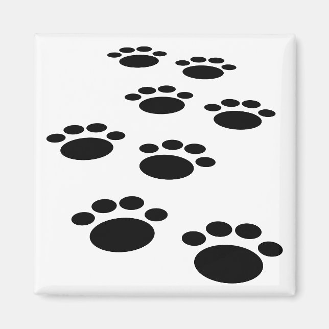 Cute Tecknad Pet Tass Trail Magnet (Framsidan)