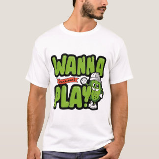 Cute Tecknad Pickle vill spela upp Pickleball T Shirt