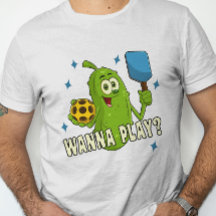 Cute Tecknad Pickle vill spela upp Pickleball