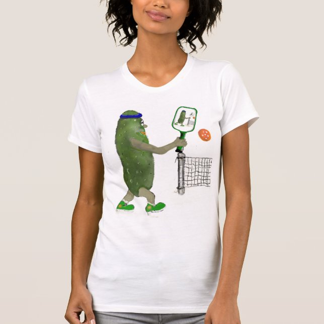 Cute tecknad Pickleball-spelare T Shirt (Framsida)
