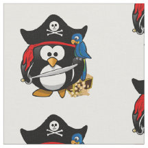 Cute Tecknad Pirat Penguin med Parrot