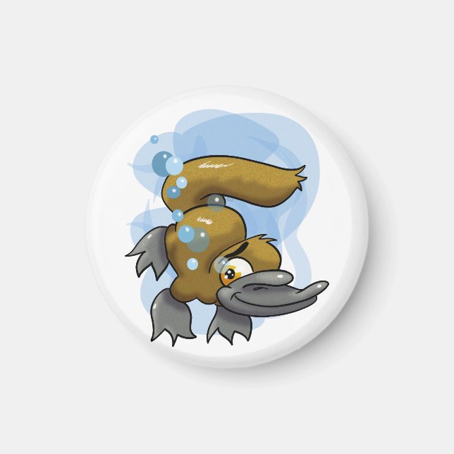 Cute Tecknad Platypus Magnet (Framsidan)