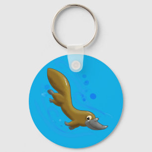 Cute Tecknad Platypus Nyckelring