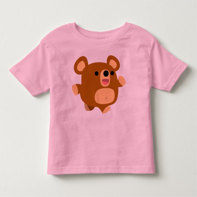 Cute Tecknad Playbjörn Children T-Shirt (Framsida)