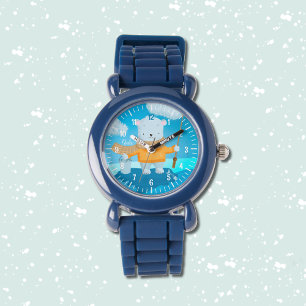 Cute tecknad polar med barnvakt personlig watch armbandsur
