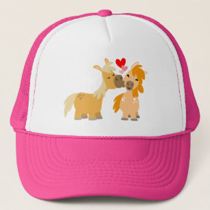 Cute Tecknad Ponies i Kärlek Keps
