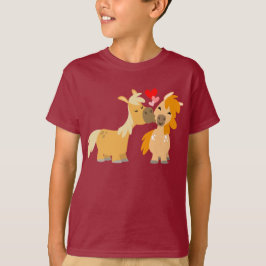 Cute Tecknad Ponies in Kärlek Children T-shirt