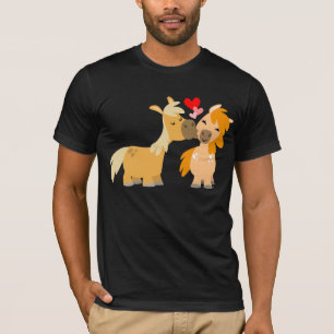 Cute Tecknad Ponies in Kärlek T-shirt