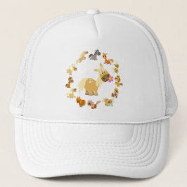 Cute Tecknad Ponies Mandala Hat Truckerkeps
