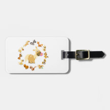 Cute Tecknad Ponies Mandala Luggage Tag