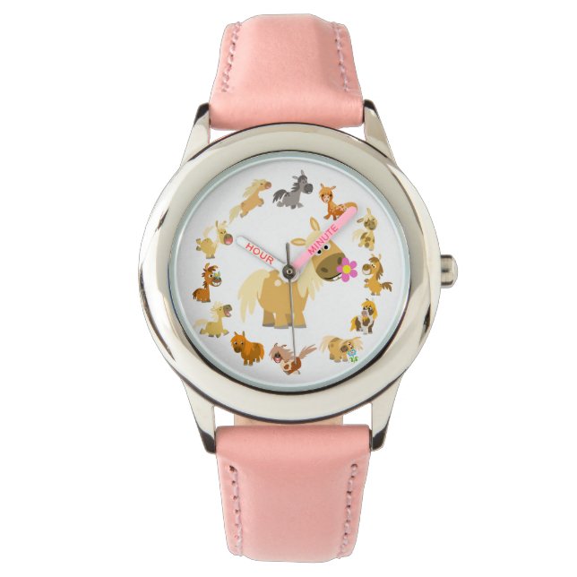 Cute Tecknad Ponies Mandala Watch Armbandsur (Framsida)