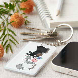 Cute Tecknad Ponies Standoff Acrylic Keychain