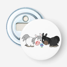 Cute Tecknad Ponies Standoff Button Bottenöppnare Flasköppnare