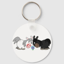 Cute Tecknad Ponies Standoff Keychain Nyckelring