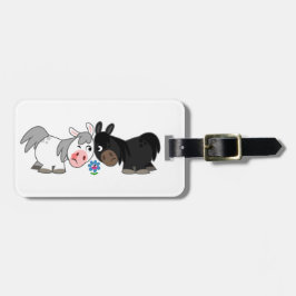 Cute Tecknad Ponies Standoff Luggage Tag Bagagebricka