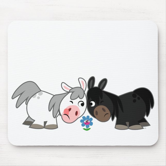 Cute Tecknad Ponies Standoff Mousepad Musmatta (Framsidan)