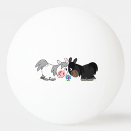 Cute Tecknad Ponies Standoff Ping Pong Boll